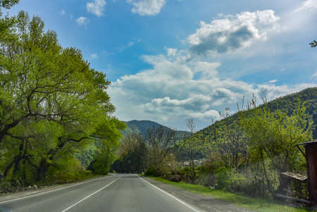 Scenic road in the evening to the city of Borjomi. April 30, 2019の写真素材