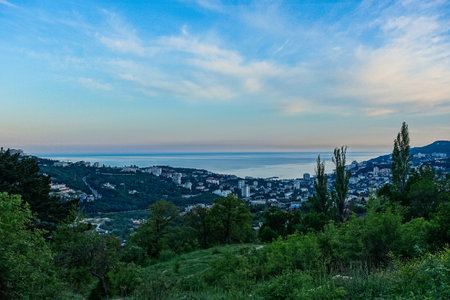 View of Yalta from a height. Crimea 2021.の写真素材
