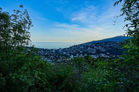 View of Yalta from a height. Crimea 2021.