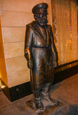 Tbilisi, Georgia, April 27, 2019: Streets of a colorful, bright, night city. Streets with beautiful buildings and sightsのeditorial素材