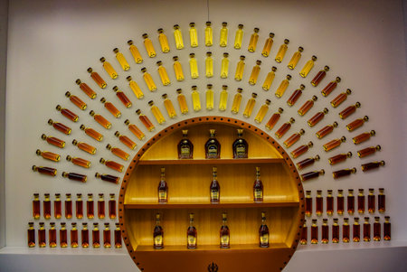 beautiful installation. The territory of the Ararat Cognac Museum, Yerevan, May 3, 2019, Armeniaのeditorial素材