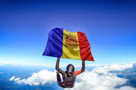 Andorra flag travel.の写真素材