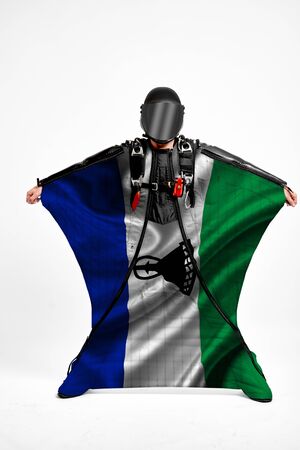 Lesotho flag travel.の写真素材