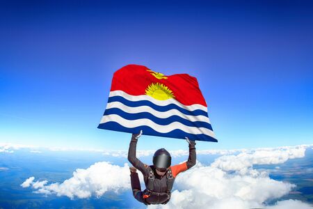 Kiribati flag travel.の写真素材