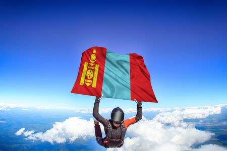 Mongolia flag travel.の写真素材