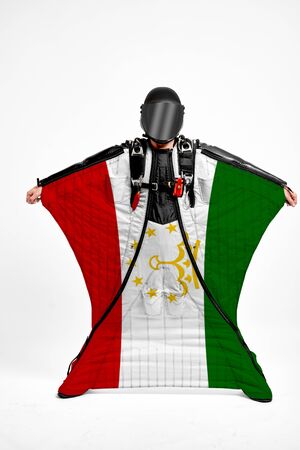 Tajikistan flag travel.の写真素材