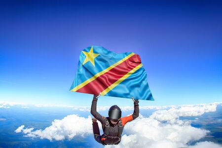 Democratic Republic of the Congo flag travel.の写真素材