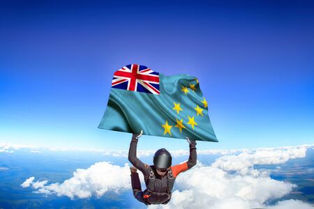 Tuvalu flag travel.の写真素材