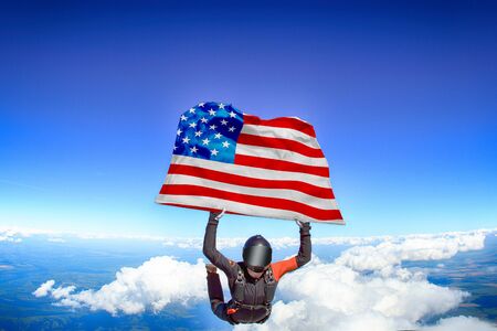 USA flag travel.の写真素材