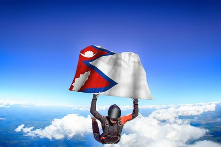 Nepal flag travel.の写真素材