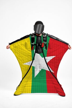 Myanmar flag travel.の写真素材