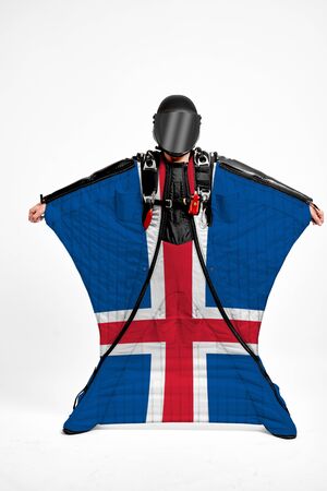 Iceland flag travel.の写真素材