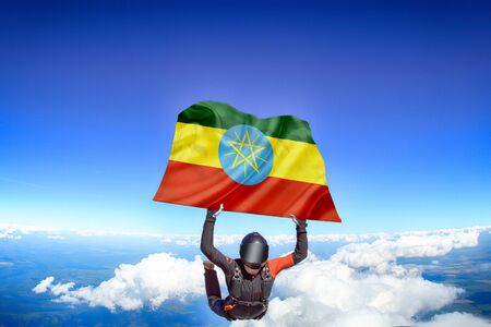 Ethiopia flag travel.の写真素材