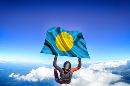 Palau flag travel.の写真素材