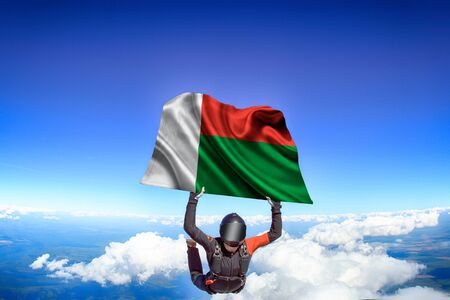 Madagascar flag travel.の写真素材