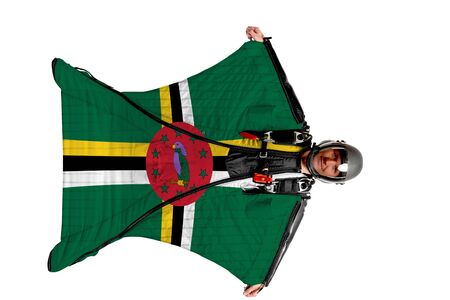 Bangladesh extreme travel. Simulator of free fall. Men in wing suit.の写真素材