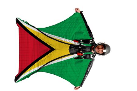 Bangladesh extreme travel. Simulator of free fall. Men in wing suit.の写真素材
