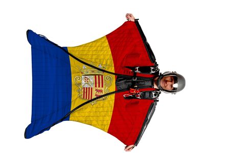 Bangladesh extreme travel. Simulator of free fall. Men in wing suit.の写真素材