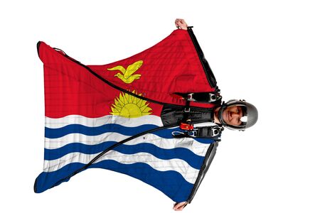 Bangladesh extreme travel. Simulator of free fall. Men in wing suit.の写真素材