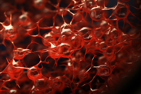 Interconnected Neural Pathways Illustrating the Intricate Network within a Thriving Living Organismの素材