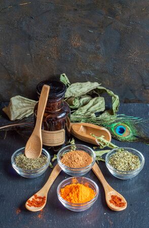 Spices, herbs and medicinal herbsの写真素材