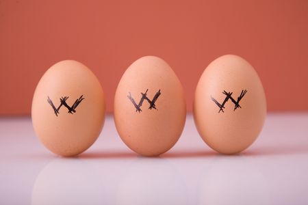 three eggs for easter connected to internet