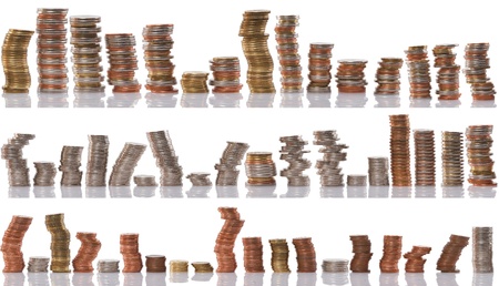 stacks of coin isolated on white background, financial concept