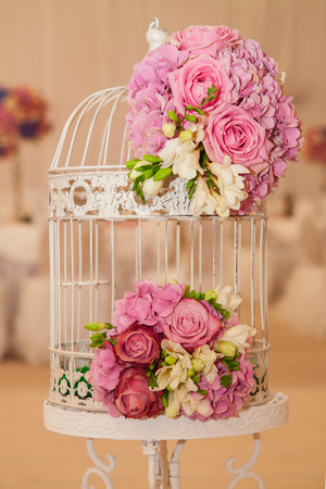 close up of colorful and fresh wedding flowersの写真素材
