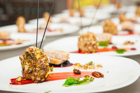 decorated delicious dish by a chef, ready to be served