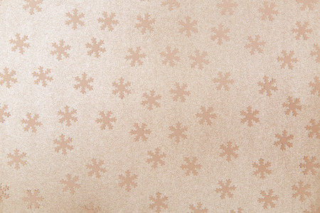 Seamless pattern with snowflake on golden backgroundの写真素材