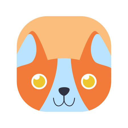 cute dog in a square. child and book illustration. toys, packaging, designのイラスト素材