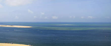 Panoramical view from the top of Dune Pylat near Arcachonの写真素材
