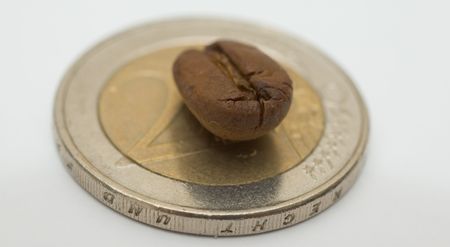 java bean lying on two euros coin