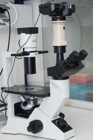 scientific microscope in laboratory