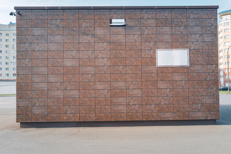 Background construction of a modern transformer substation buildingの写真素材