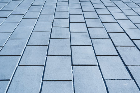 Close-up background texture of gray paving slabsの写真素材