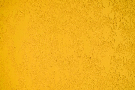 Close-up, the texture of the facade of decorative yellow plasterの写真素材
