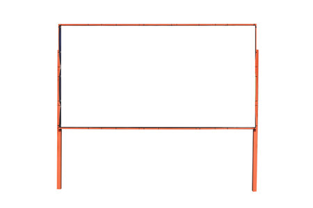 Isolate red color mockup, billboard on white backgroundの写真素材