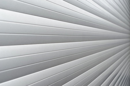 Texture of garage door or sandwich panel in gray color Close-up