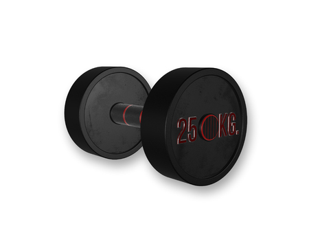 A metal dumbbell isolated on a white background. 3D modelの写真素材