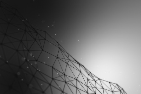 Futuristic technology background. Plexus triangle futuristic fantasy. 3D rendering.