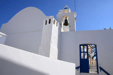 small white villages of greece on the mediterranean coastの写真素材