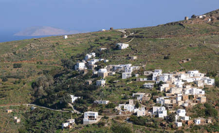 Greek white villages in the Mediterraneanの写真素材