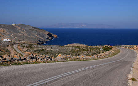 coasts of the Cyclades islands on the shores of the Mediterranean Seaの写真素材