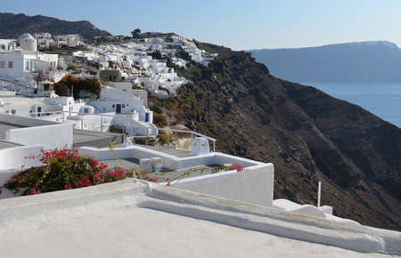 white villages of the Cyclades islands of Greece on the shores of the Aegean Sea, Mediterraneanの写真素材