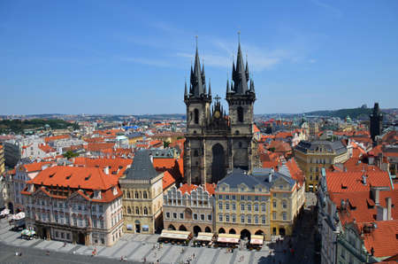 Views of the historic center and medieval city of Prague, Czech republicの写真素材