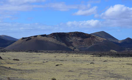 Volcanic landscapes of Lanzarote, one of the 7 islands of the Canary Islands, Spainの写真素材