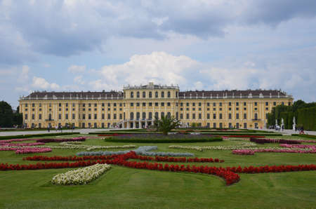 Facades of Schonbrunn Palace in Vienna, residence of the Austrian House Emperorsのeditorial素材
