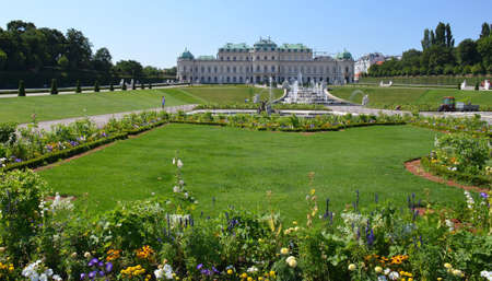 views of the Belvedere Palace in Vienna, residence of Prince Eugene of Savoy, Austriaのeditorial素材