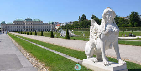 views of the Belvedere Palace in Vienna, residence of Prince Eugene of Savoy, Austriaのeditorial素材